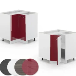 VICCO - Hoekkast Onderkast - Bordeaux Rood Hoogglans - 80,5 Cm
