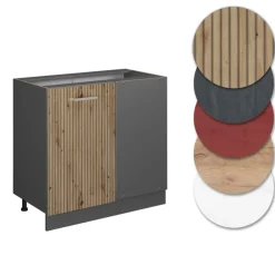 VICCO - Hoekkast R-line - Artisan Eik - Werkblad Antraciet