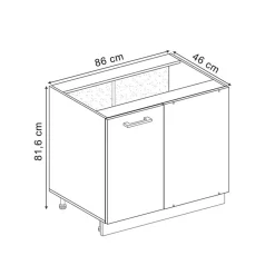 VICCO - Hoekkast R-line - Artisan Eik - Werkblad Antraciet