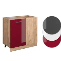 Vicco - Hoekkast R-line - Hoogglans Rood - Werkblad Antraciet