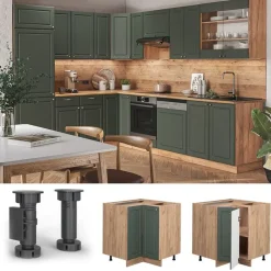 Vicco - Hoekkast Voor Keuken - Met Werkblad En 2 Vakken - 80,5 Cm