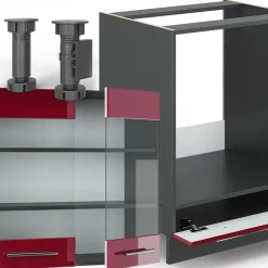 VICCO - Hoekkeuken - Fame-line 42117 - Bordeauxrood Antraciet - 287 X 227 Cm