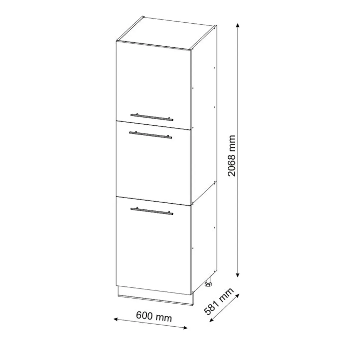 Vicco Hoge Kast Fameline, 60cm, Antraciet Hoogglans/wit, 38511