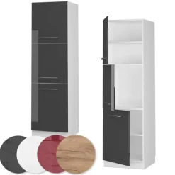 Vicco Hoge Kast Fameline, 60cm, Antraciet Hoogglans/wit, 38511