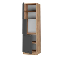 VICCO Hoge Kast Fameline, 60cm, Antracietgoud Landhuis/eiken Goud, 38605