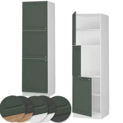 VICCO Hoge Kast Fameline, 60cm, Groen Goud Landelijk/wit, 38517