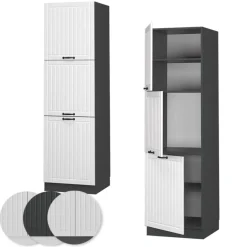 Vicco Hoge Kast Fameline, 60cm, Wit Landhuis/antraciet, 38570