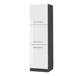 VICCO Hoge Kast Fameline, 60cm, Wit Hoogglans/antraciet, 38572