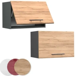 Vicco Keuken Bovenkast Fameline, 60cm Plat, Gouden Eiken/antraciet, 38308