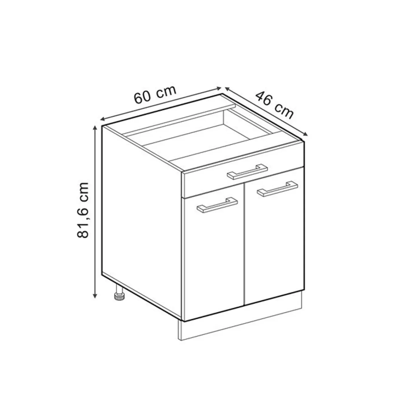 VICCO - Keukenkast Onder - 2 Deuren En Lade - 60 Cm