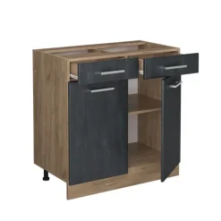 Vicco - Keukenkast Onder - Modern Met 2 Lades En Verstelbare Poten - 80 Cm