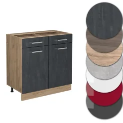 Vicco - Keukenkast Onder - Modern Met 2 Lades En Verstelbare Poten - 80 Cm