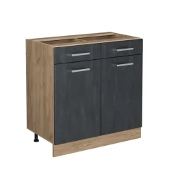 Vicco - Keukenkast Onder - Modern Met 2 Lades En Verstelbare Poten - 80 Cm
