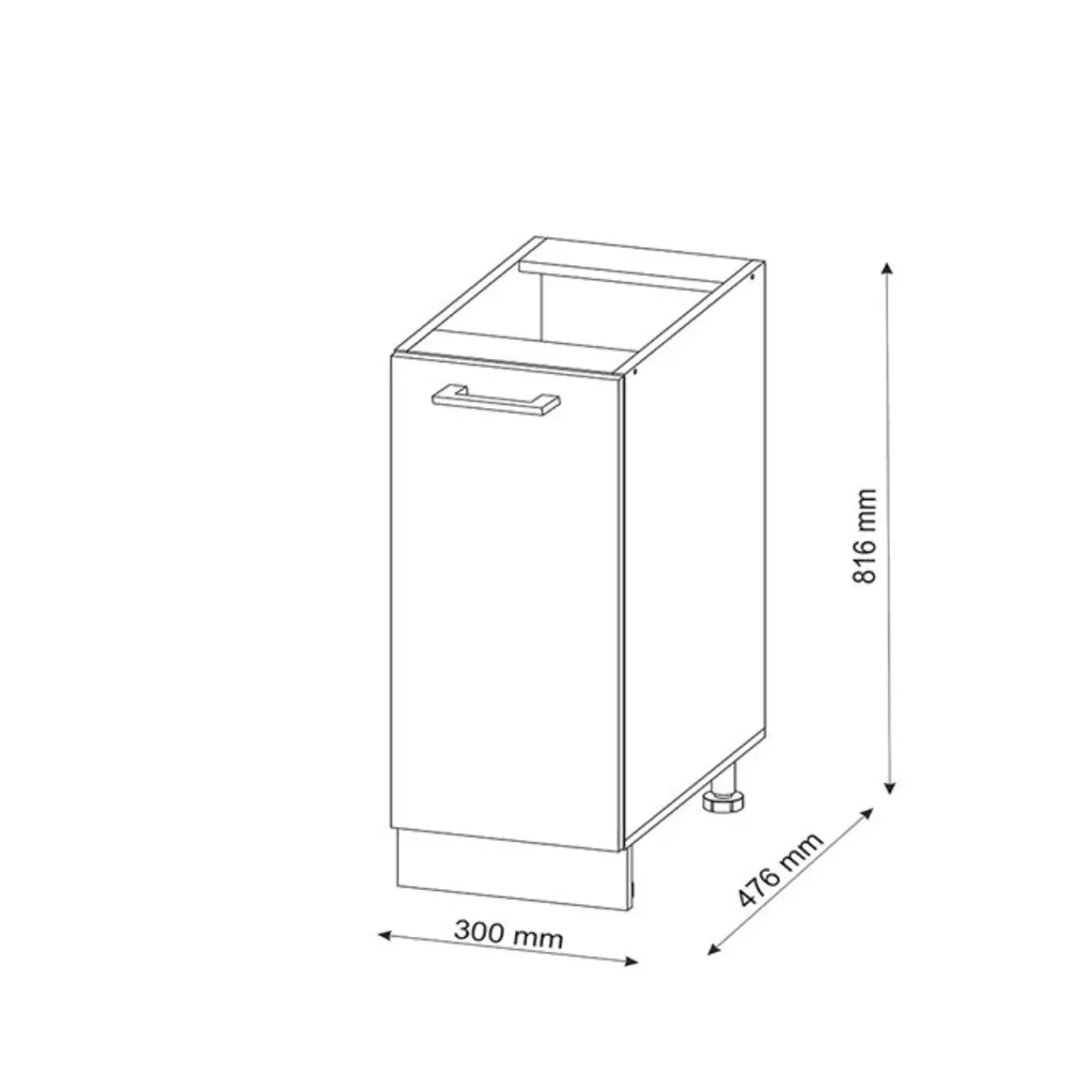 VICCO - Keukenkast Onder - Wit Hoogglans - 30 Cm