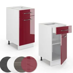 VICCO - Keukenonderkast - Bordeaux Hoogglans/wit - 40 Cm