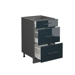 VICCO - Keukenonderkast Met Lades - Donkerblauw Glanzend - 50 Cm