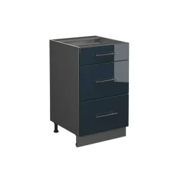 VICCO - Keukenonderkast Met Lades - Donkerblauw Glanzend - 50 Cm