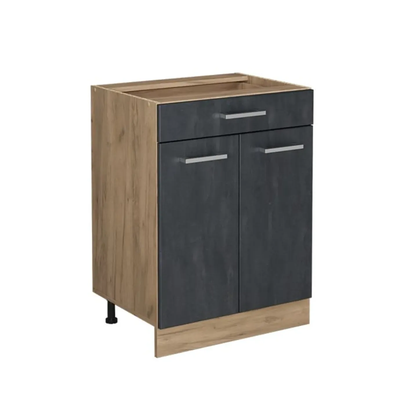 VICCO - Keukenonderkast - R-line Zwart Beton Eiken - 60 Cm