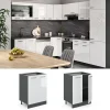 VICCO - Keukenonderkast - Wit Hoogglans En Antraciet - 60 Cm