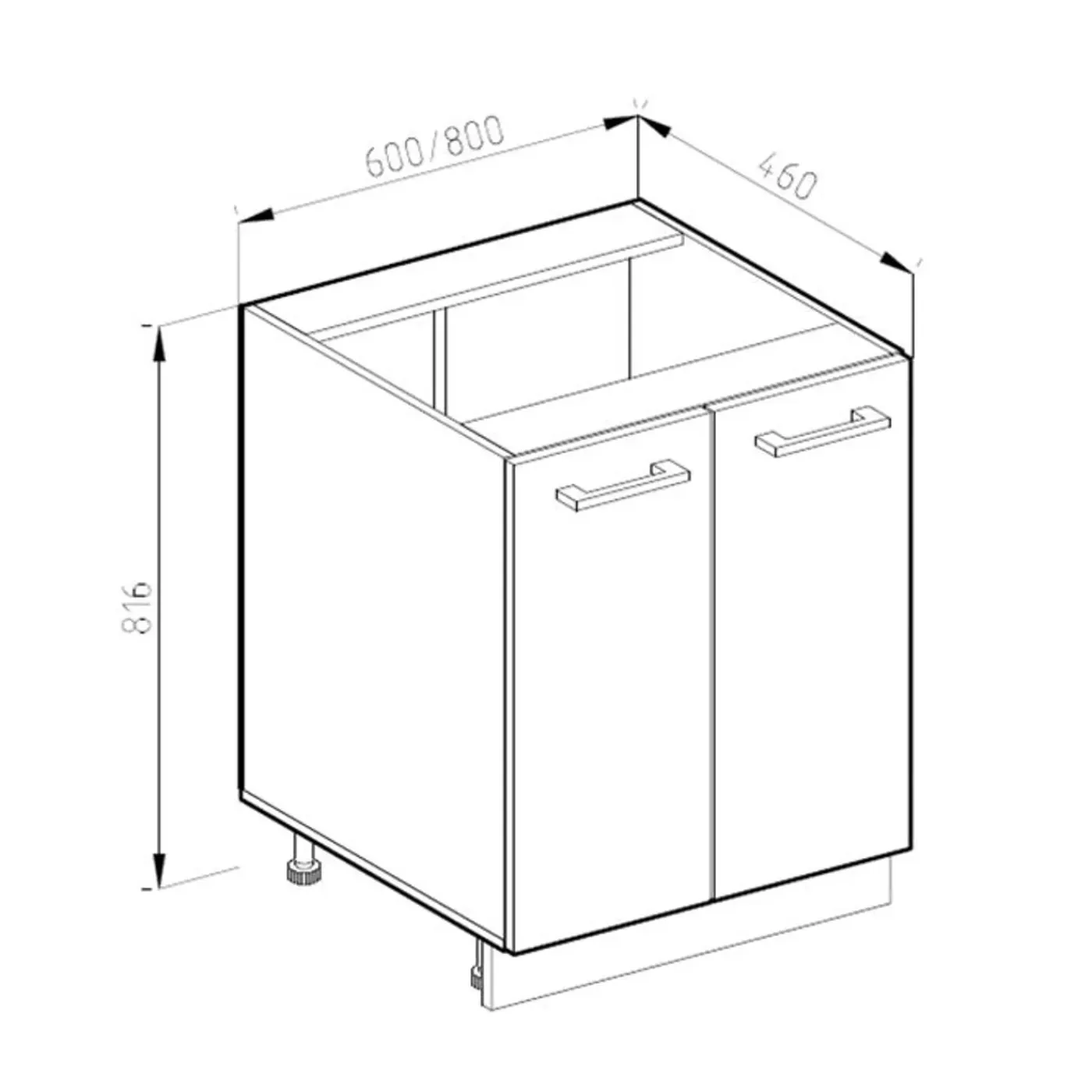 VICCO - Keukenonderkast - Wit Hoogglans En Antraciet - 60 Cm