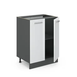 VICCO - Keukenonderkast - Wit Hoogglans En Antraciet - 60 Cm