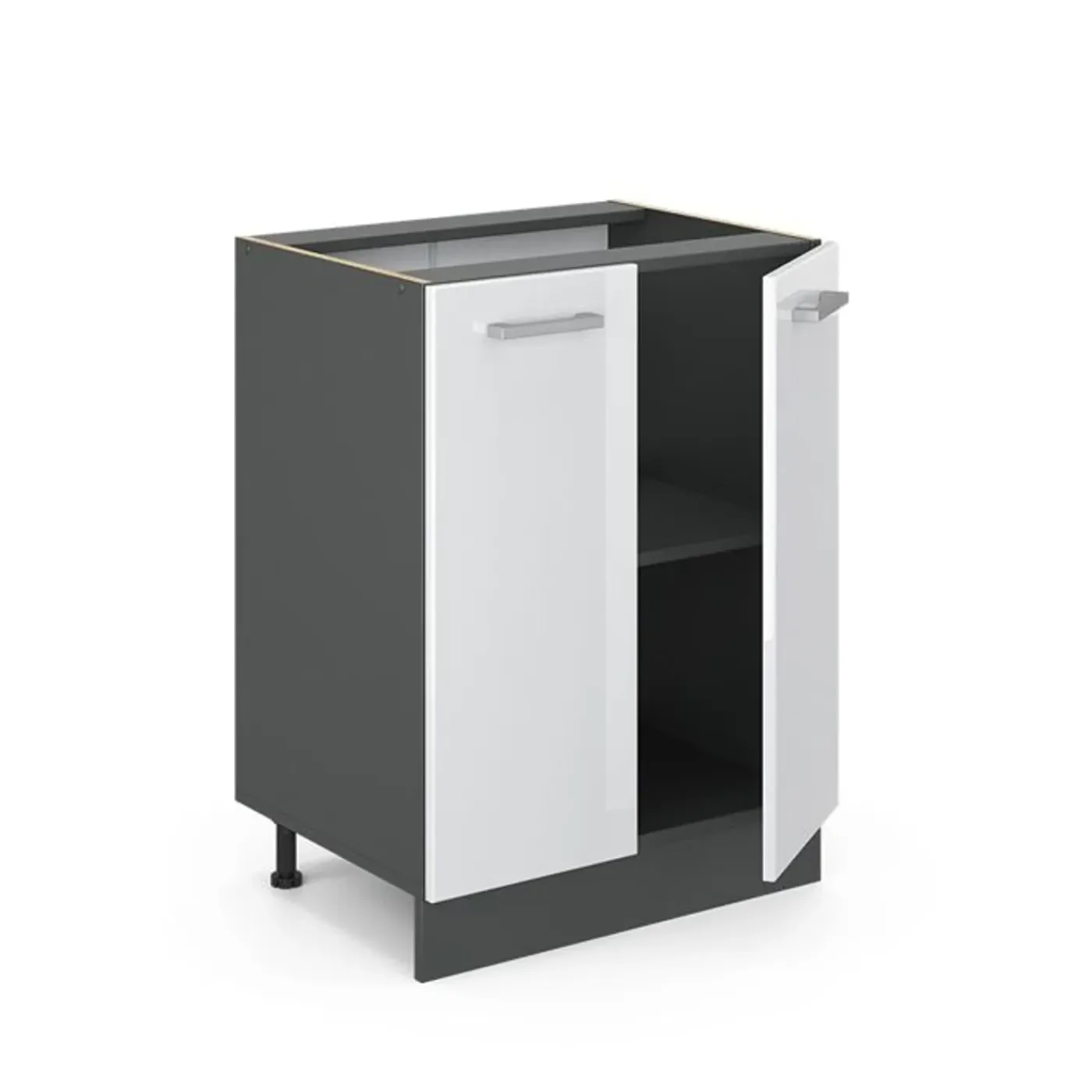 VICCO - Keukenonderkast - Wit Hoogglans En Antraciet - 60 Cm