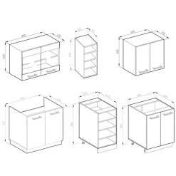 Vicco - Keuken R-line - Hoogglans Wit - Antraciet, 160 Cm
