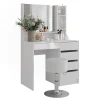 VICCO - Make-uptafel Set - Sherry 4-delig Hoogglans Wit - 89,8 Cm