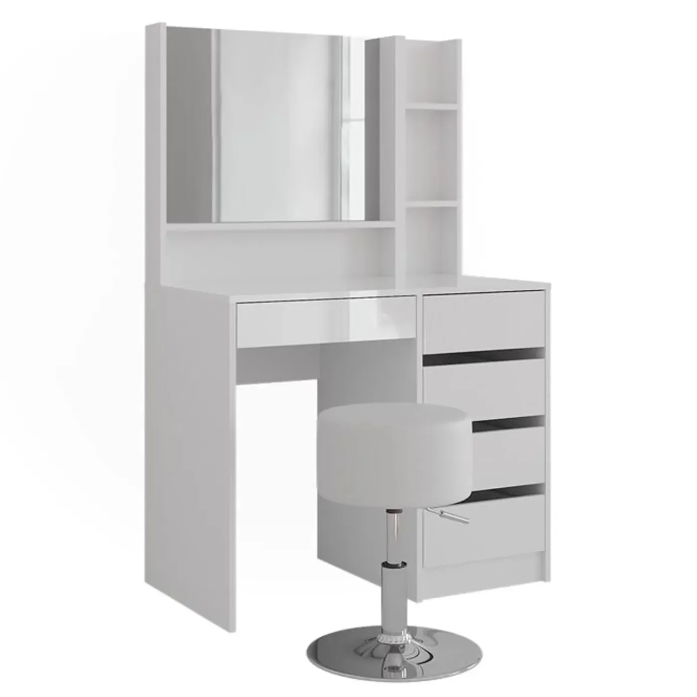 VICCO - Make-uptafel Set - Sherry 4-delig Hoogglans Wit - 89,8 Cm