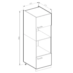 VICCO - Microwaafkast - Wit En Sonoma - 60 Cm