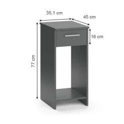 VICCO - Odin Pc-kast - Compact Antraciet Voor Kantoor - 35,1 X 45 Cm