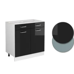 Vicco - Onderkast - Zwart Hoogglans/wit - 80 Cm