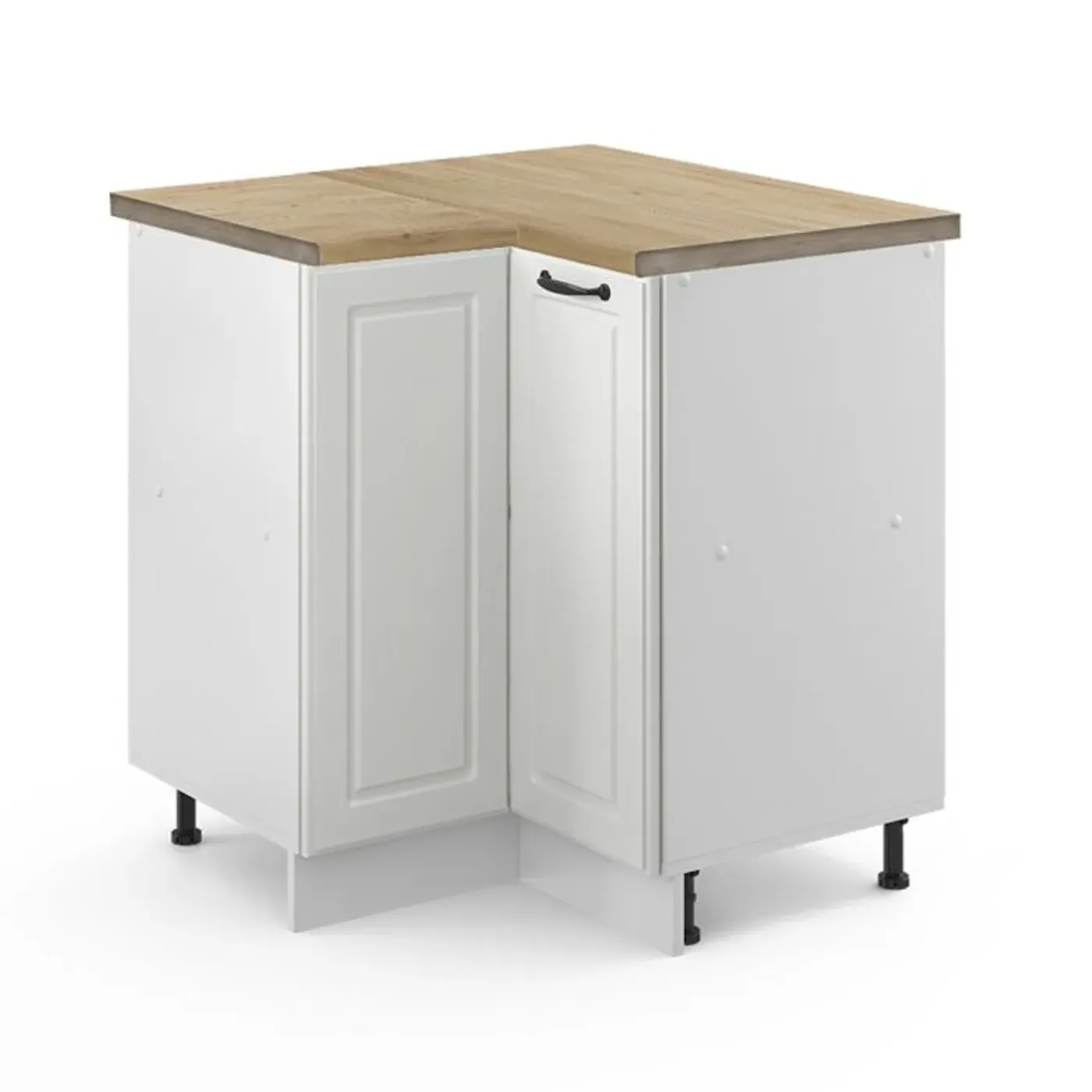 VICCO - R-line Hoekkast - Werkblad Eiken - Front Landelijk Wit