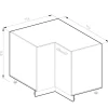 VICCO - R-line Hoekmeubel - Gouden Eiken “force” - Werkblad Marmerlook, 75,6 X 81,6 X 60 Cm