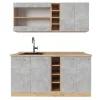 Vicco - R-line Keuken - Beton, Goud Eiken Force - 160 X 81,6 X 60 Cm