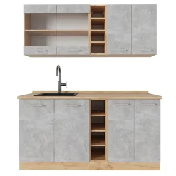 Vicco - R-line Keuken - Beton, Goud Eiken Force - 160 X 81,6 X 60 Cm