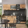 VICCO Rline Keuken, 240 Cm Zonder Werkblad, Gouden Eik/antraciet,