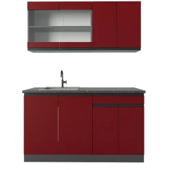 Vicco - R-line Keuken J-shape - Rood/antraciet - 140 X 82 X 46 Cm