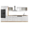 VICCO R-line Modulaire Keuken 350 Cm Hoogglans Wit/goud Eik
