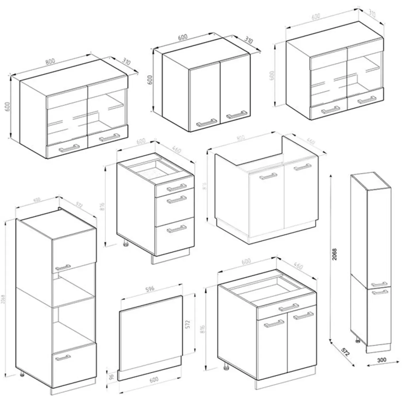 VICCO R-line Modulaire Keuken 350 Cm Hoogglans Wit/goud Eik