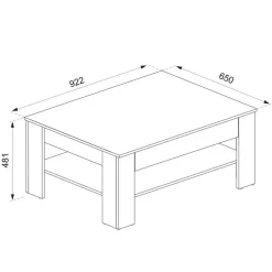 VICCO Salontafel Milan, 92.2x65cm, Sonoma, 28911