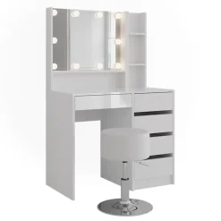 VICCO Sherry 5-delige Make-uptafel Set Met Spiegel En Led 89,8 Cm