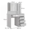 Vicco - Sherry Kaptafel - Hoge Glans Wit - Met Spiegelkast - 70 Cm