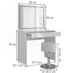Vicco Sherry Kaptafelset - 81,4 Cm - Led Spiegel - Set 6-delig