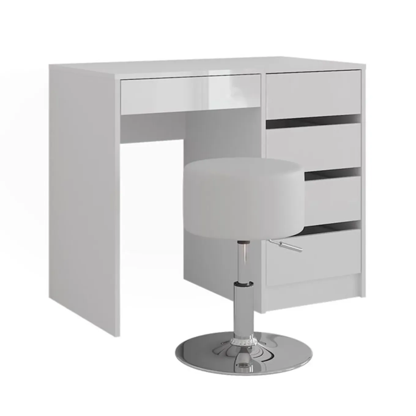 Vicco Sherry - Kaptafel - Wit Hoogglans - 89,8 Cm