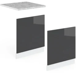 VICCO - Vaatwasserfront - Antraciet Hoogglans - 60 Cm