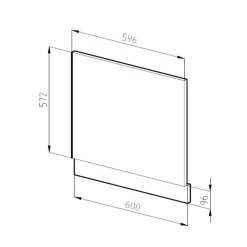 VICCO - Vaatwasserfront - Antraciet Hoogglans - 60 Cm