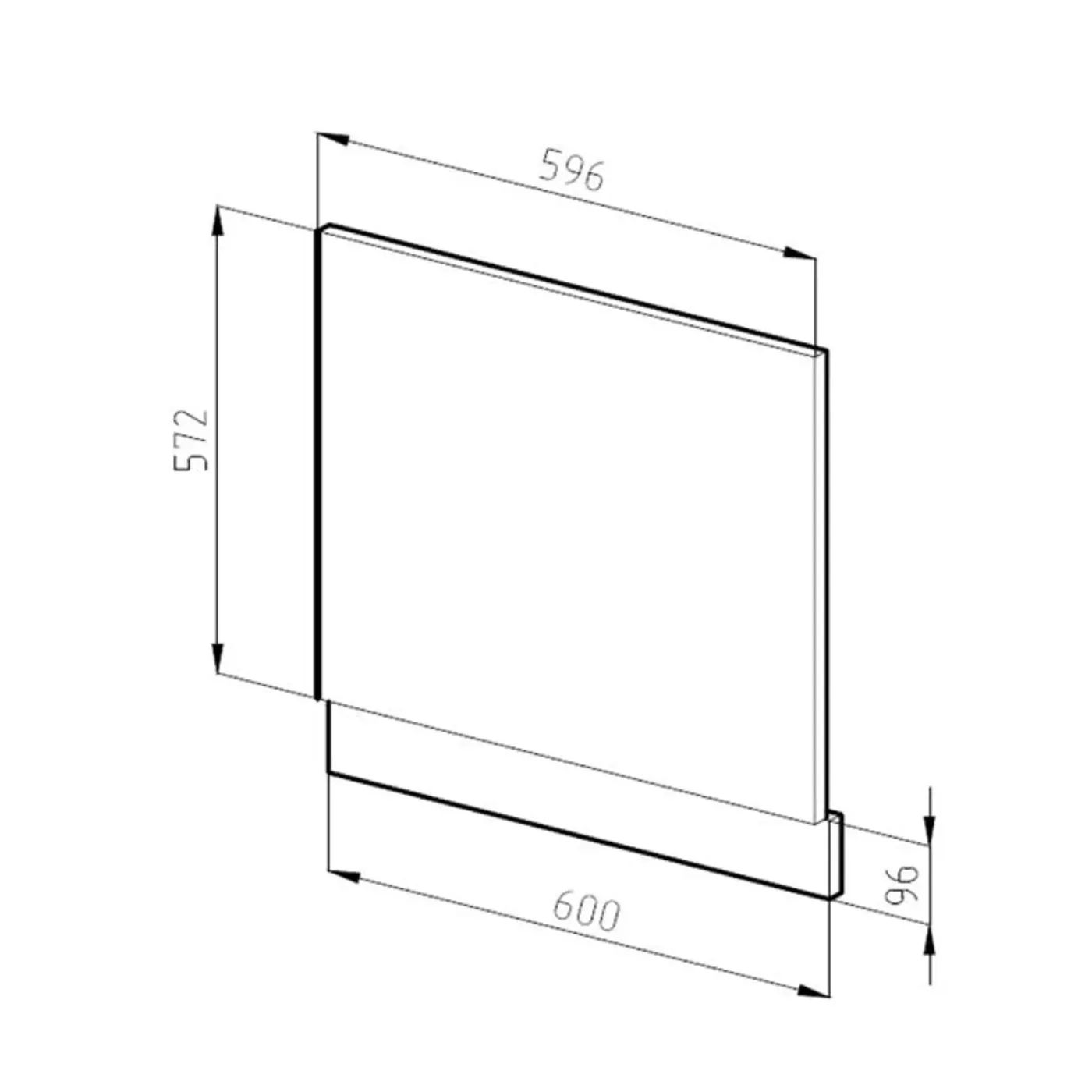 VICCO - Vaatwasserfront - Antraciet Hoogglans - 60 Cm