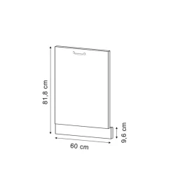 Vicco - Vaatwasserfront - Zwart Hoogglans Voor 60 Cm - 60 X 81,8 Cm