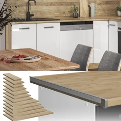 VICCO - Werkblad - Elegance In Gouden Eik, R-line - 50 X 60 X 2,8 Cm